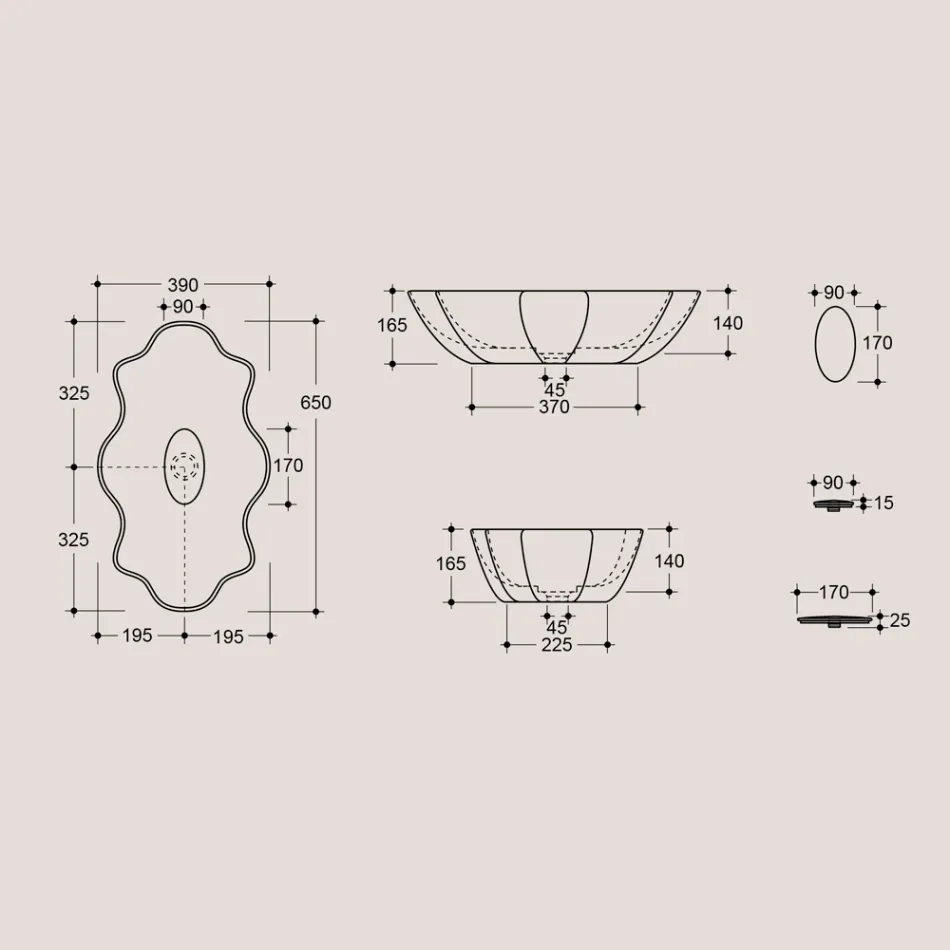 Lavabo à poser moderne en céramique brillante Made in Italy - Cube Viadurini