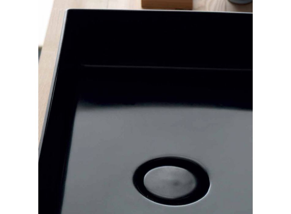 support de lavabo moderne icône en céramique noire Alice Céramique Viadurini