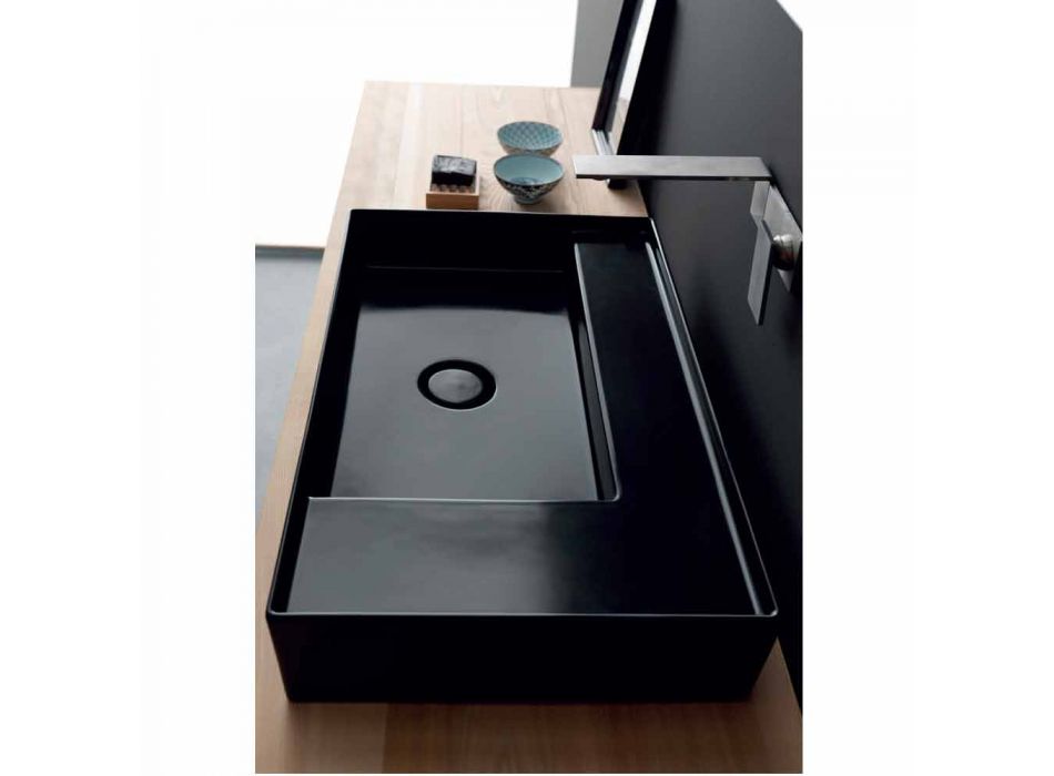 support de lavabo moderne icône en céramique noire Alice Céramique Viadurini