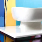 Lavabo à poser en céramique moderne fabriqué en Italie, Reale Viadurini