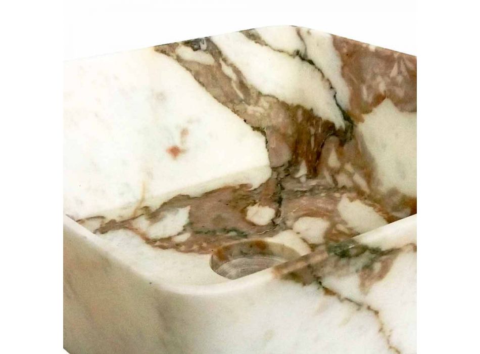 Lavabo à poser moderne en marbre Calacatta de design Made in Italy - Kuore Viadurini