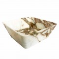 Lavabo à poser moderne en marbre Calacatta de design Made in Italy - Kuore