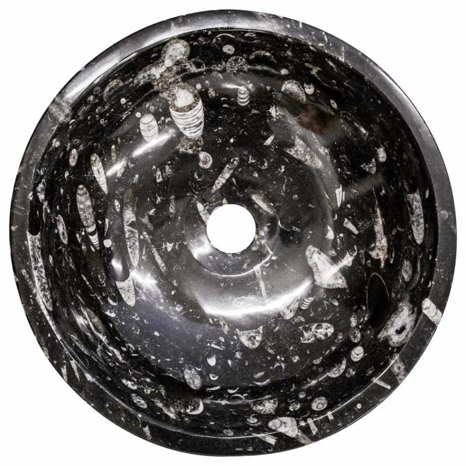 Vasque à poser en marbre moderne avec fossiles - Mesagne Viadurini