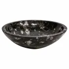 Vasque à poser en marbre moderne avec fossiles - Mesagne Viadurini