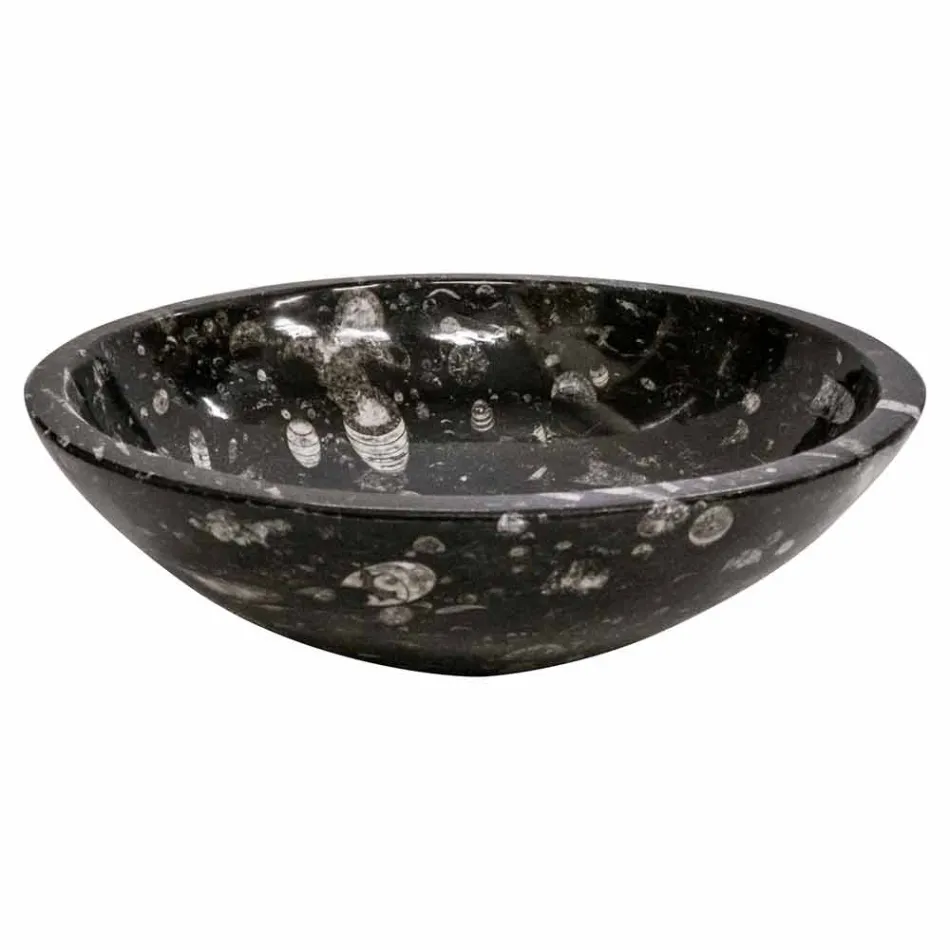 Vasque à poser en marbre moderne avec fossiles - Mesagne Viadurini