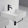 Lavabo à poser ou suspendu en céramique design carré - Malvina