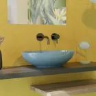 Vasque à poser ovale en céramique brillante L 50 cm Made in Italy - Ferry Viadurini