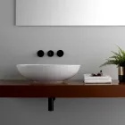 Lavabo à poser ovale en céramique brillante Made in Italy - Ferry Viadurini