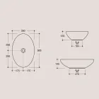 Lavabo à poser ovale en céramique brillante Made in Italy - Ferry Viadurini