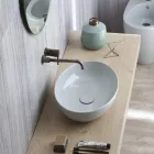 Lavabo à poser ovale en céramique brillante Made in Italy - Ferry Viadurini