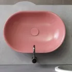 Lavabo à poser ovale en céramique mate Made in Italy - Nelly Viadurini