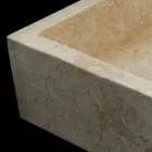Vasque à poser blanche en pierre naturelle Jef, pièce unique Viadurini
