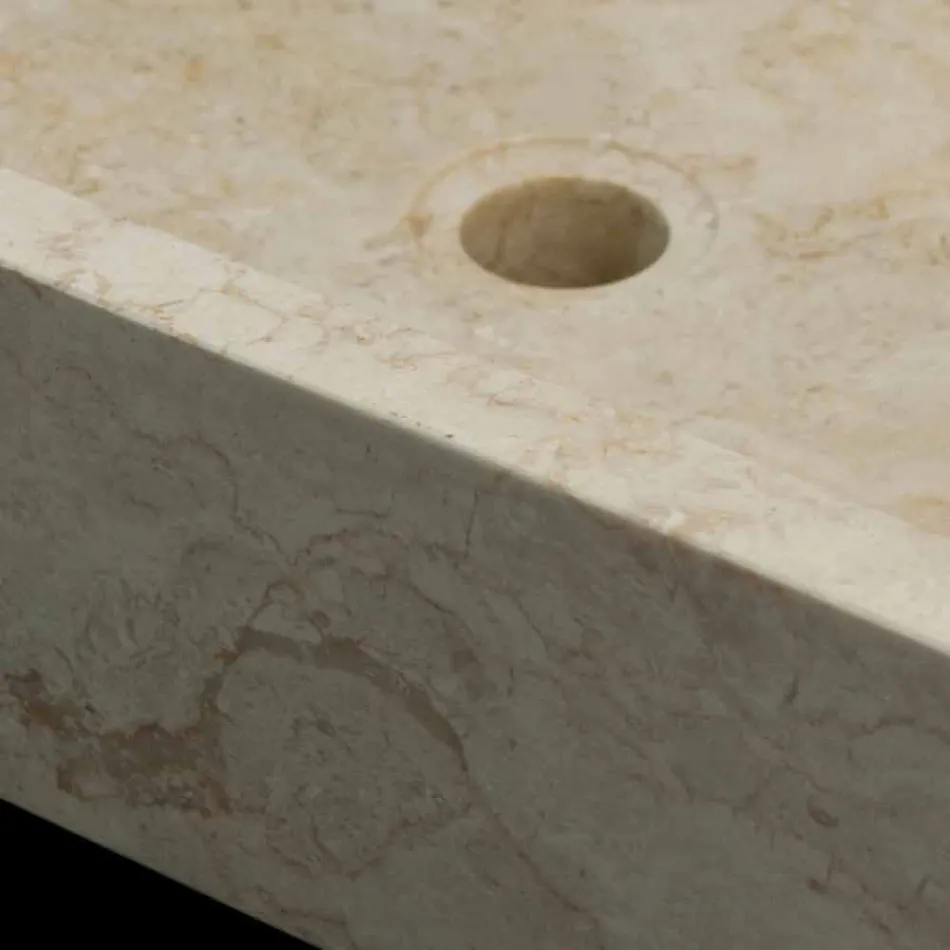 Vasque à poser blanche en pierre naturelle Jef, pièce unique Viadurini