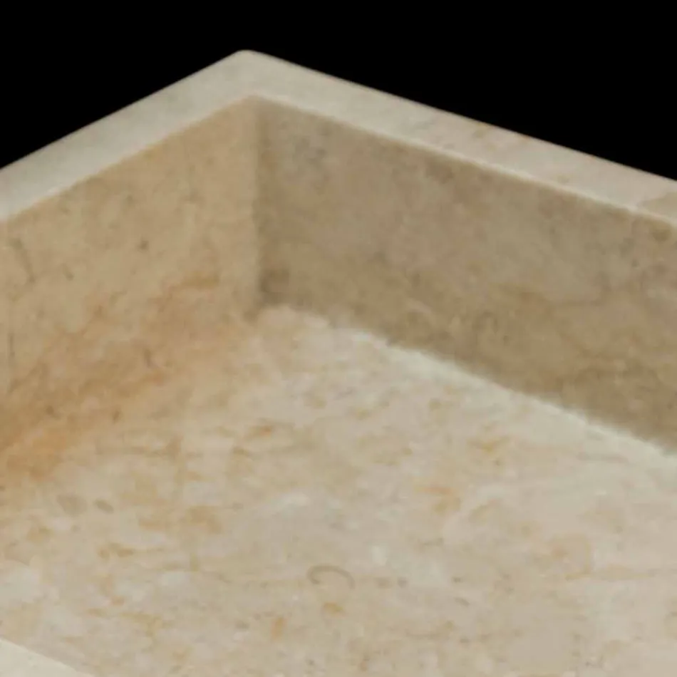 Vasque à poser blanche en pierre naturelle Jef, pièce unique Viadurini