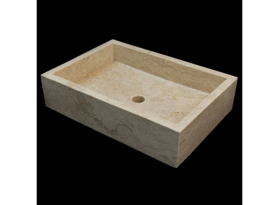 Vasque à poser blanche en pierre naturelle Jef, pièce unique Viadurini