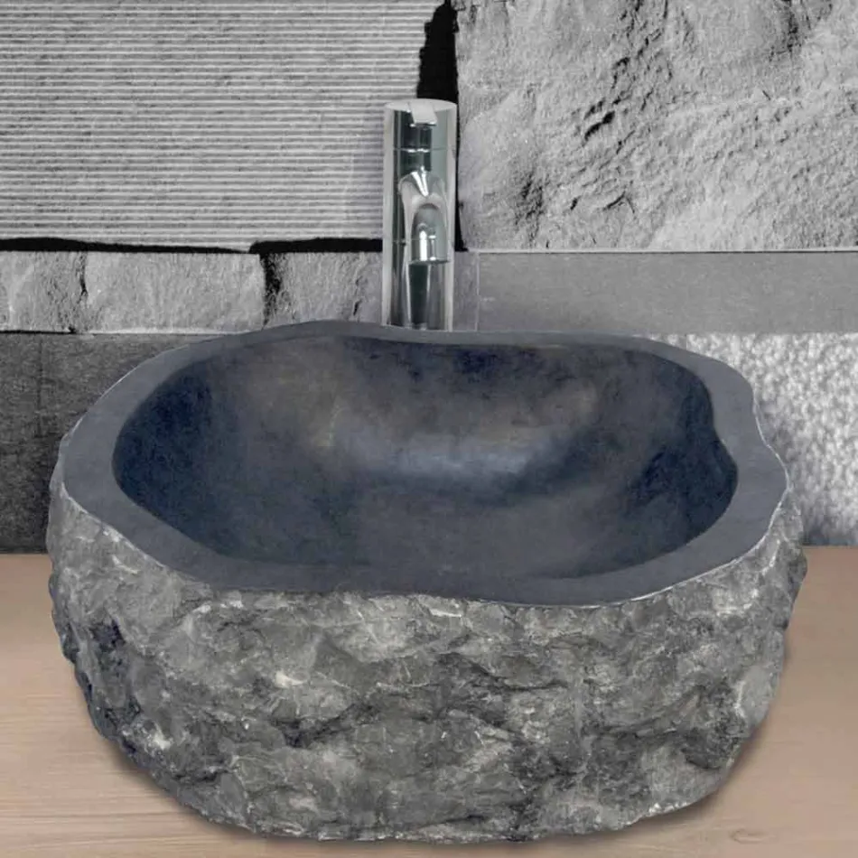 Comptoir pièce de support en marbre noir Mumbai Viadurini