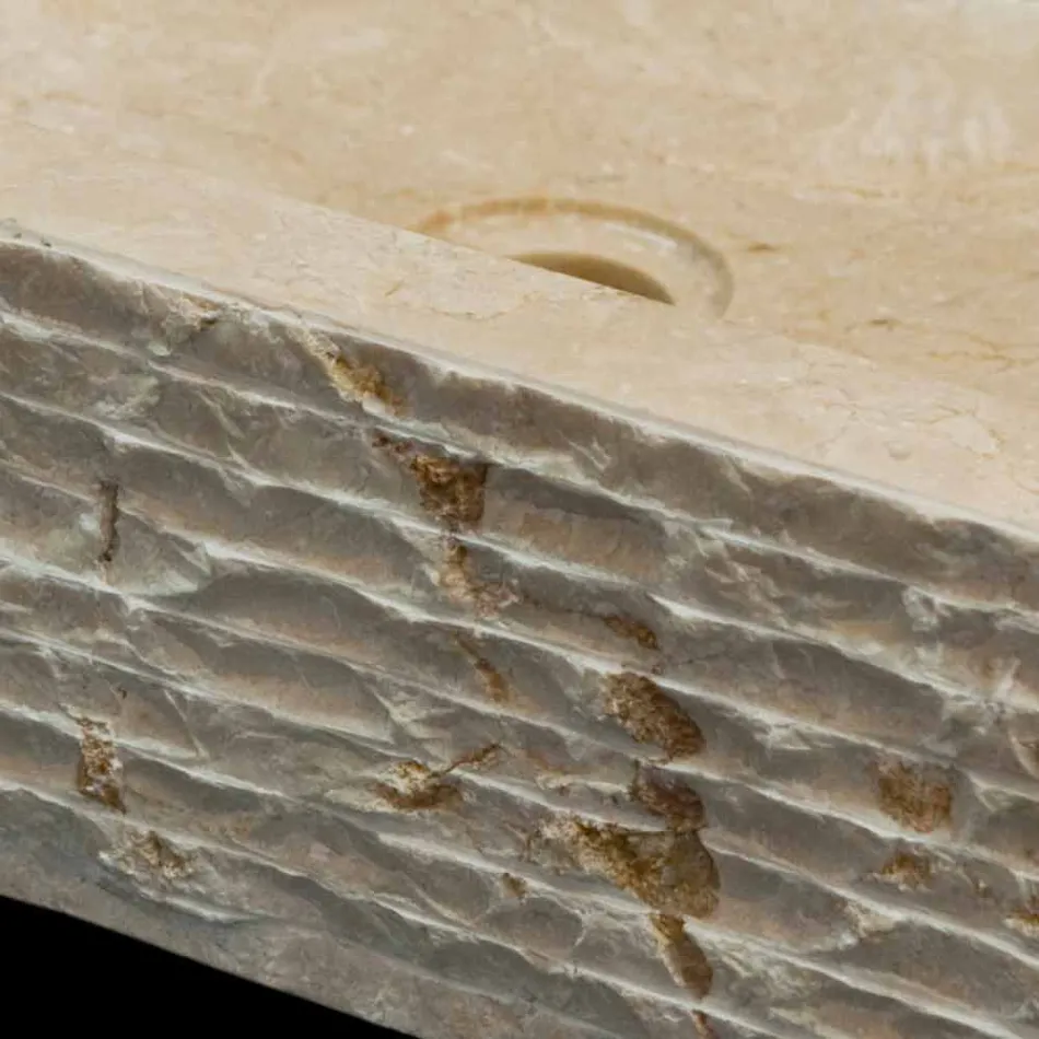 Lavabo morceau de pierre naturelle Hydro Blanc Viadurini