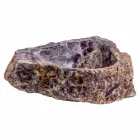 Lavabo à poser fabriqué à la main en pierre d'améthyste, Vidor Viadurini