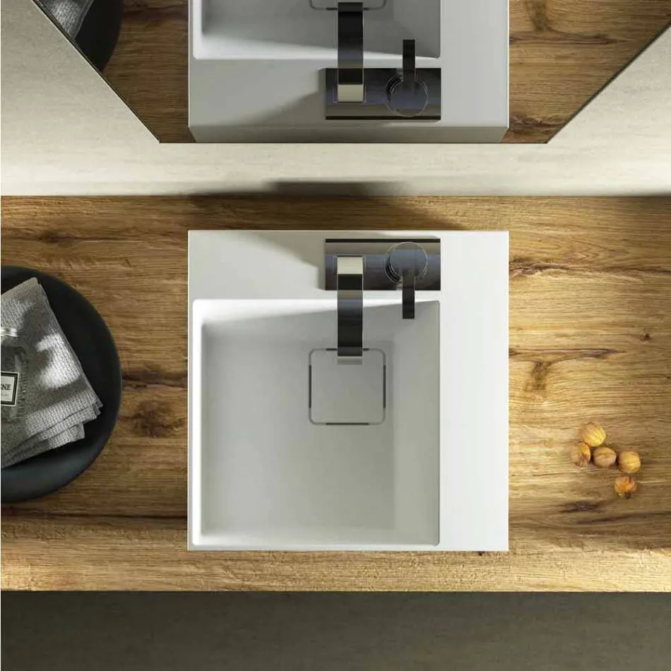 Lavabo carré design moderne fabriqué en Italie, Lavis Viadurini