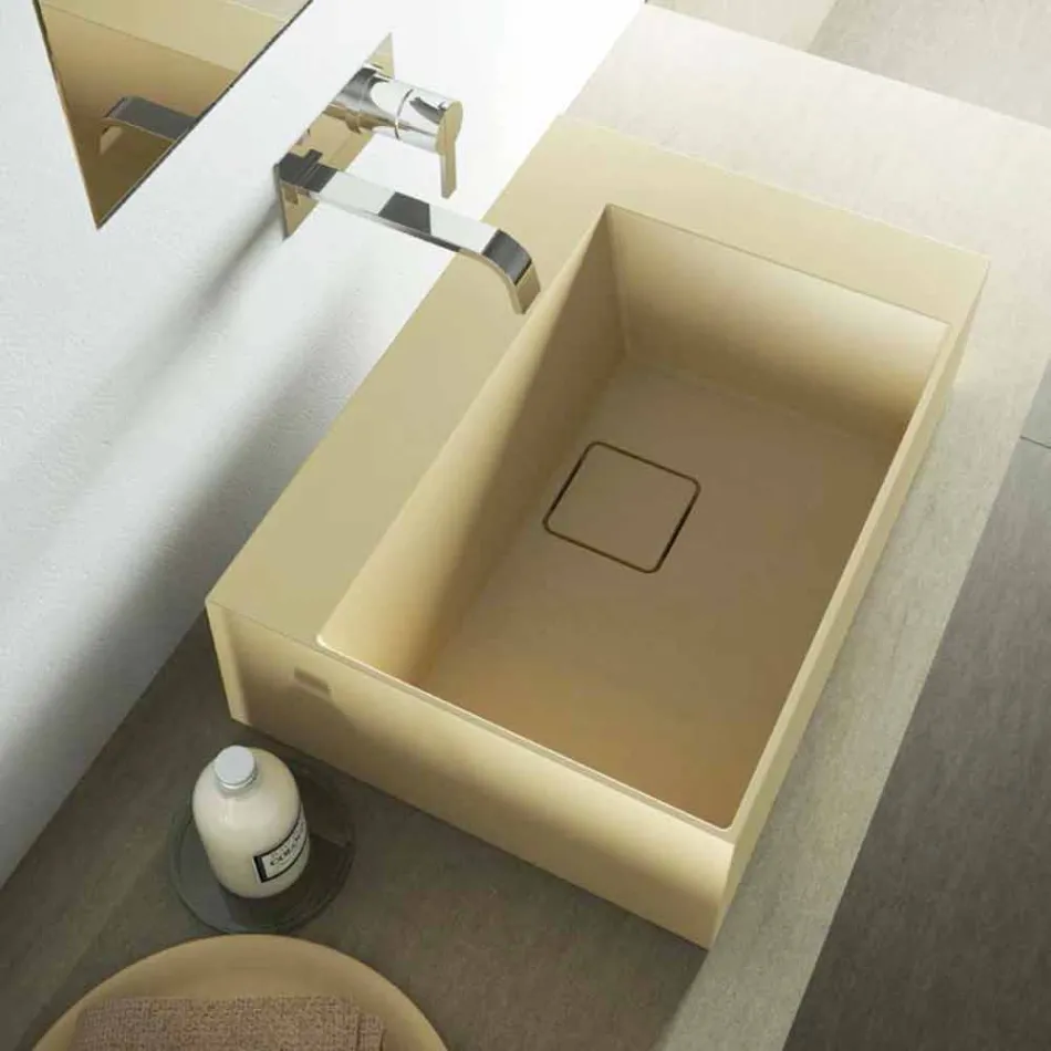 Lavabo carré design moderne fabriqué en Italie, Lavis Viadurini