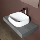 Vasque à poser carrée en céramique blanche au design moderne - Papavero Viadurini