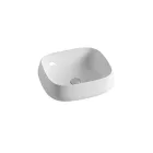 Vasque à poser carrée en céramique blanche au design moderne - Papavero Viadurini