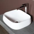 Vasque à poser carrée en céramique blanche au design moderne - Papavero