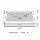 Comptoir d'assistance Square Pierre Noire naturel Jakarta Viadurini