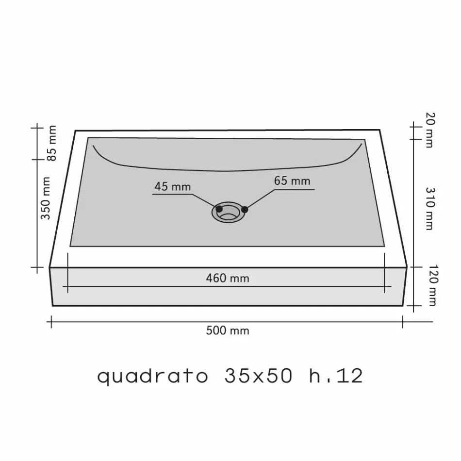 Comptoir d'assistance Square Pierre Noire naturel Jakarta Viadurini