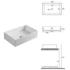 Vasque rectangulaire à poser en céramique au design moderne - Papavero Viadurini