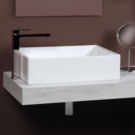 Vasque rectangulaire à poser en céramique au design moderne - Papavero Viadurini