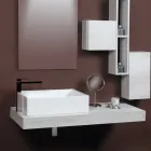Vasque rectangulaire à poser en céramique au design moderne - Papavero Viadurini
