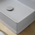 Lavabo à poser rectangulaire en céramique mate Made in Italy - Debora Viadurini