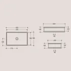 Lavabo à poser rectangulaire en céramique mate Made in Italy - Debora Viadurini