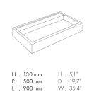 Lavabo à poser rectangulaire en grès cérame Made in Italy - Cervia Viadurini