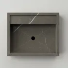 Lavabo à poser rectangulaire en grès cérame Made in Italy - Cervia Viadurini