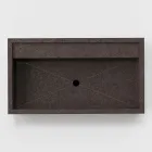 Lavabo à poser rectangulaire en grès cérame Made in Italy - Cervia Viadurini