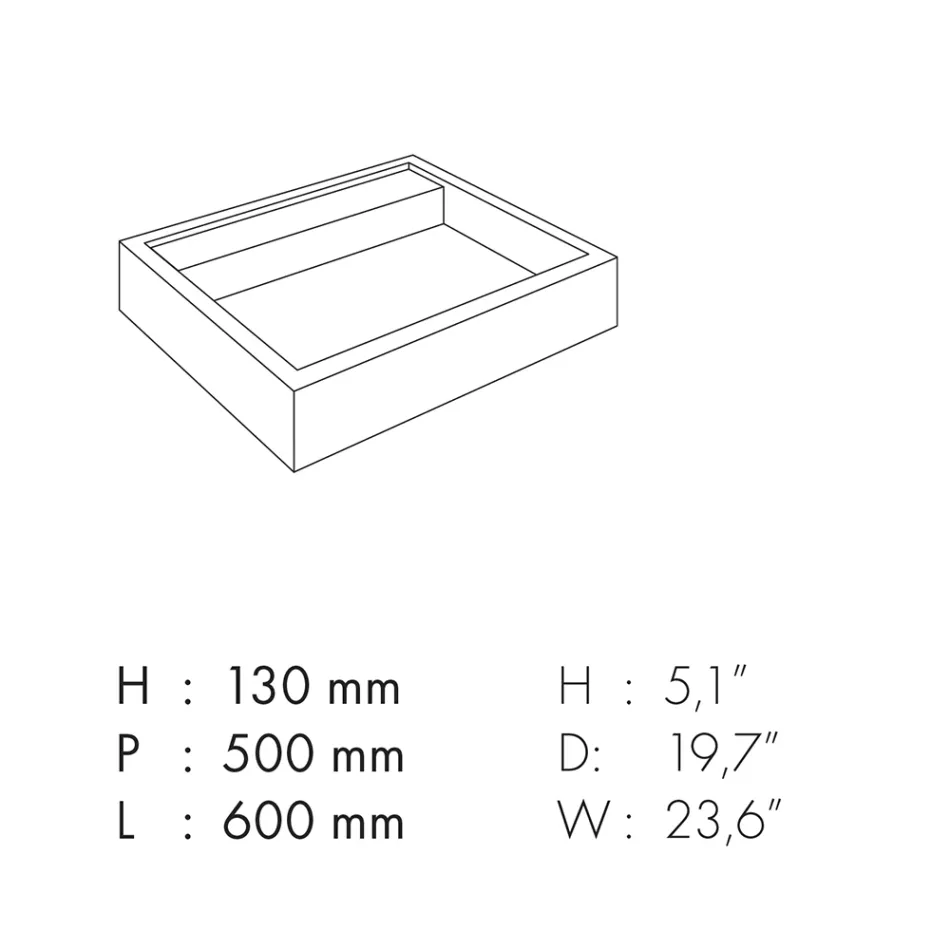 Lavabo à poser rectangulaire en grès cérame Made in Italy - Cervia Viadurini