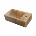 Vasque à poser rectangulaire en pierre naturelle en onyx Bintan