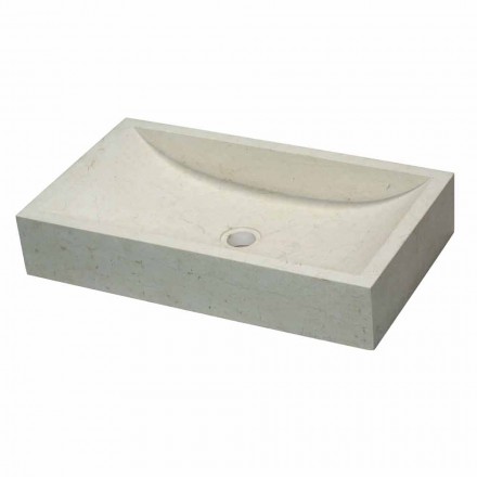 Comptoir support rectangulaire Natural Stone Blanc Satun Viadurini