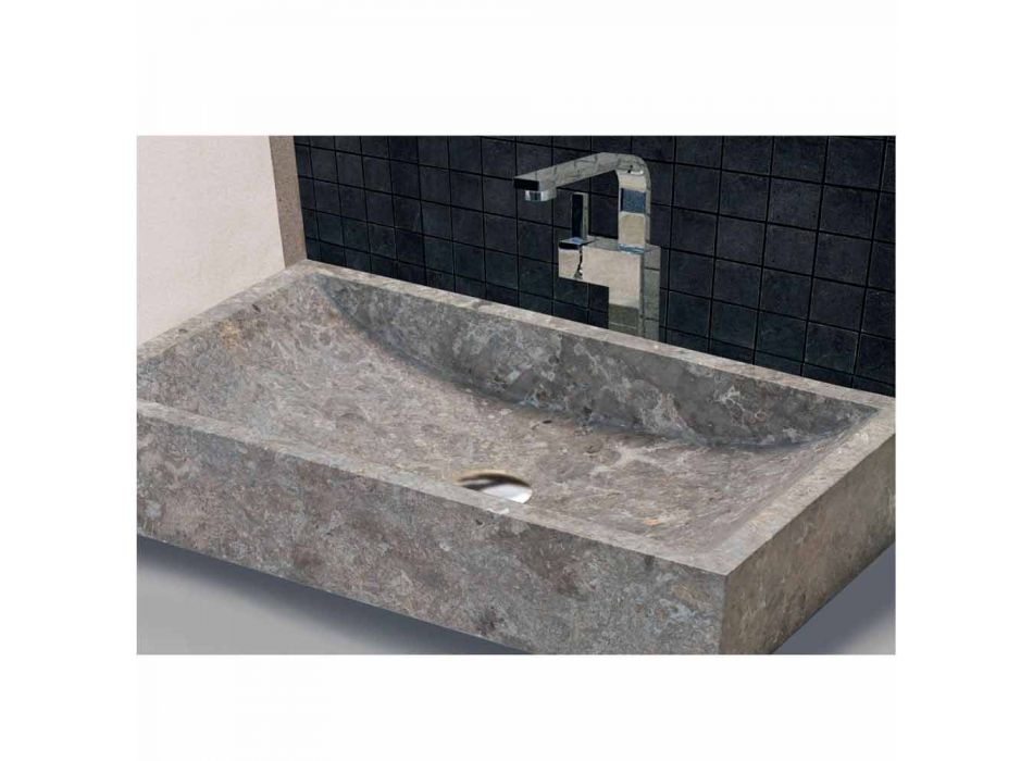 Comptoir support rectangulaire gris pierre naturelle Satun Viadurini