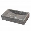Vasque à poser rectangulaire en pierre naturelle grise Satun