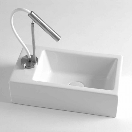Vasque à poser rectangulaire L 44 cm en céramique Made in Italy - Federica Viadurini