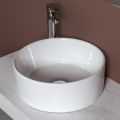 Vasque à poser ronde en céramique blanche au design moderne - Papavero
