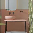 Vasque à Poser Ronde en Céramique Colorée Fabriquée en Italie - Vasque Viadurini