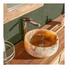 Lavabo à poser rond en Pure Onyx Design Unique - Ramiro Viadurini