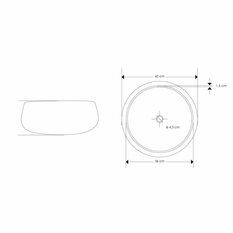 Lavabo à poser rond en Pure Onyx Design Unique - Ramiro Viadurini