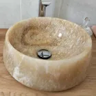 Lavabo à poser rond en Pure Onyx Design Unique - Ramiro Viadurini