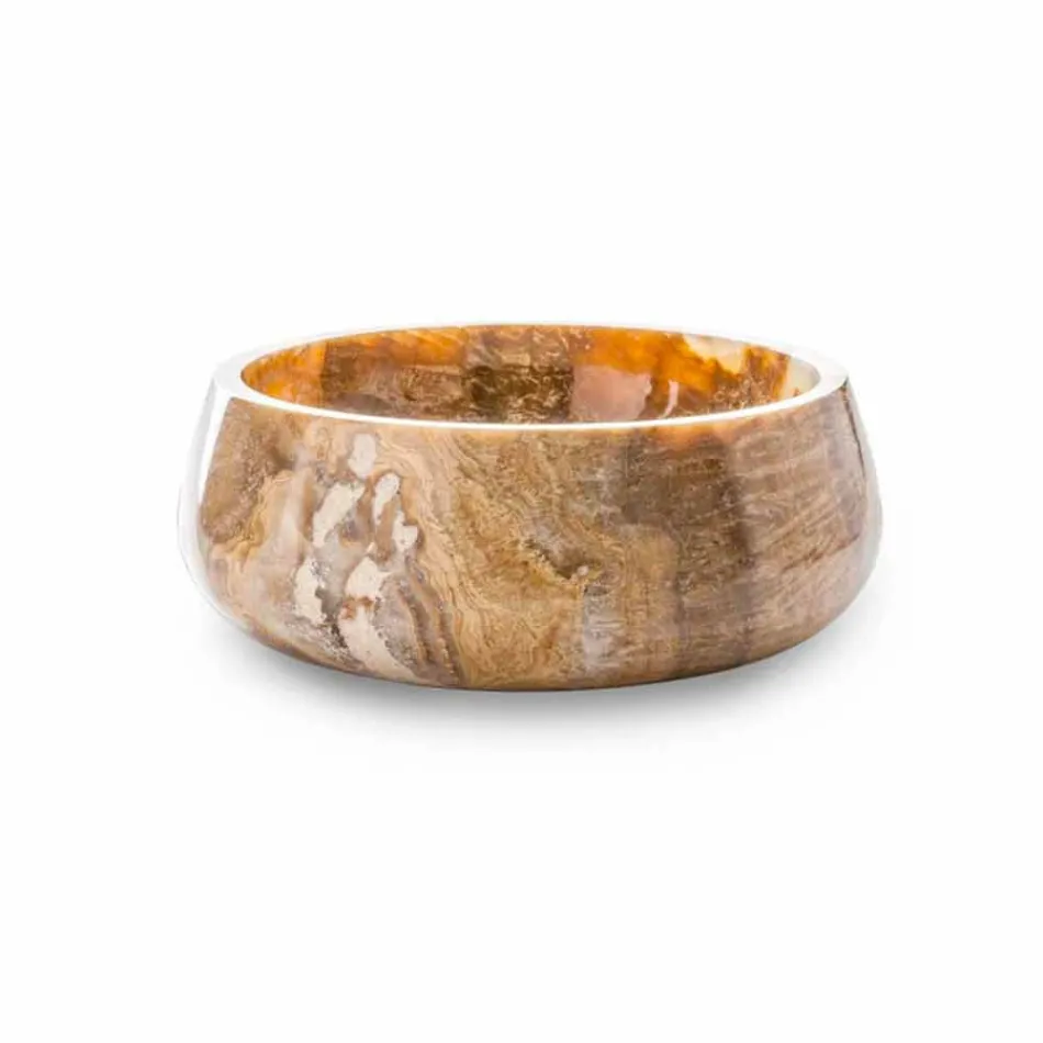 Lavabo à poser rond en Pure Onyx Design Unique - Ramiro Viadurini