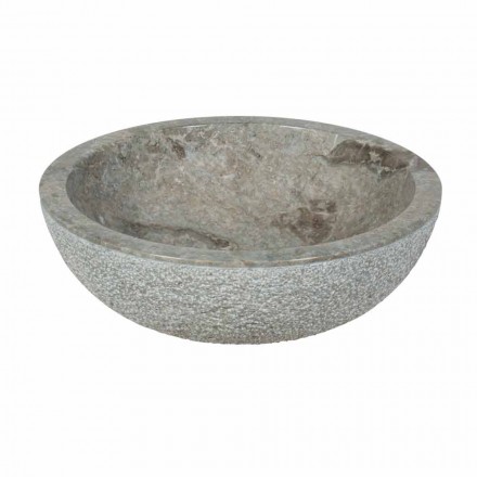 Comptoir soutien Round Natural Stone Gris dehors Raw Pai Viadurini